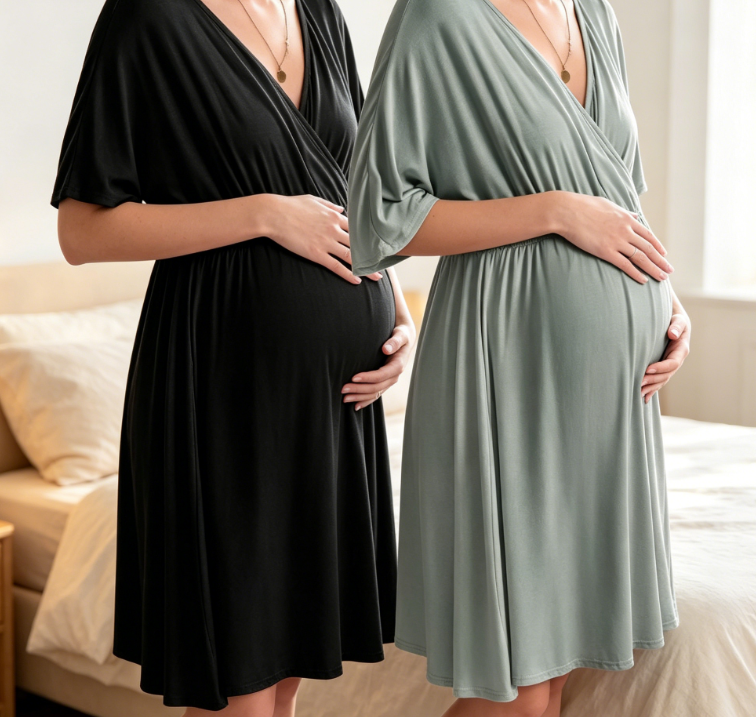 Two-Piece Maternity Nursing Nightgown