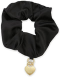 Women's Satin Charm Scrunchie with Heart Motif