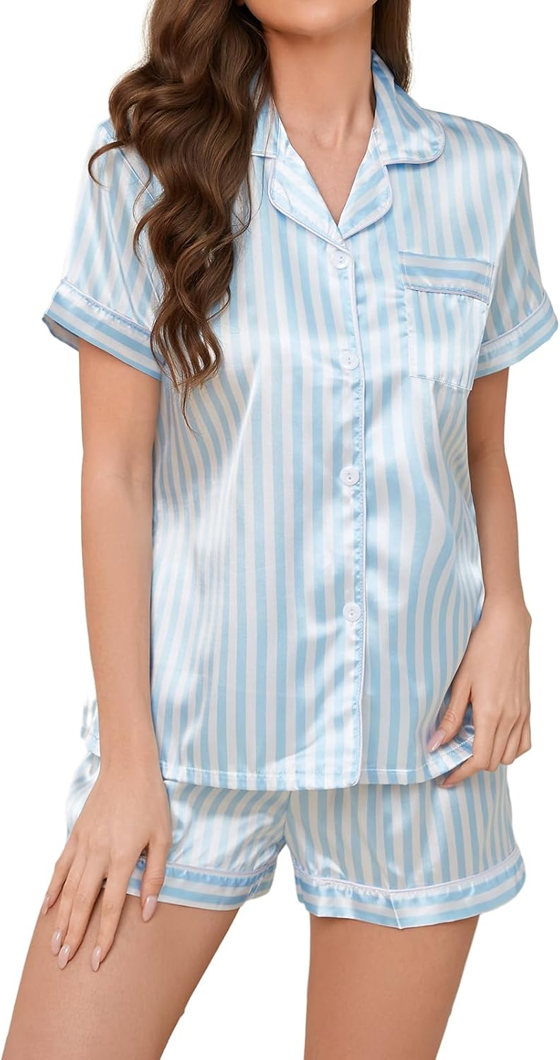 Women's Silk Pajamas - Button-Up Satin Pajamas