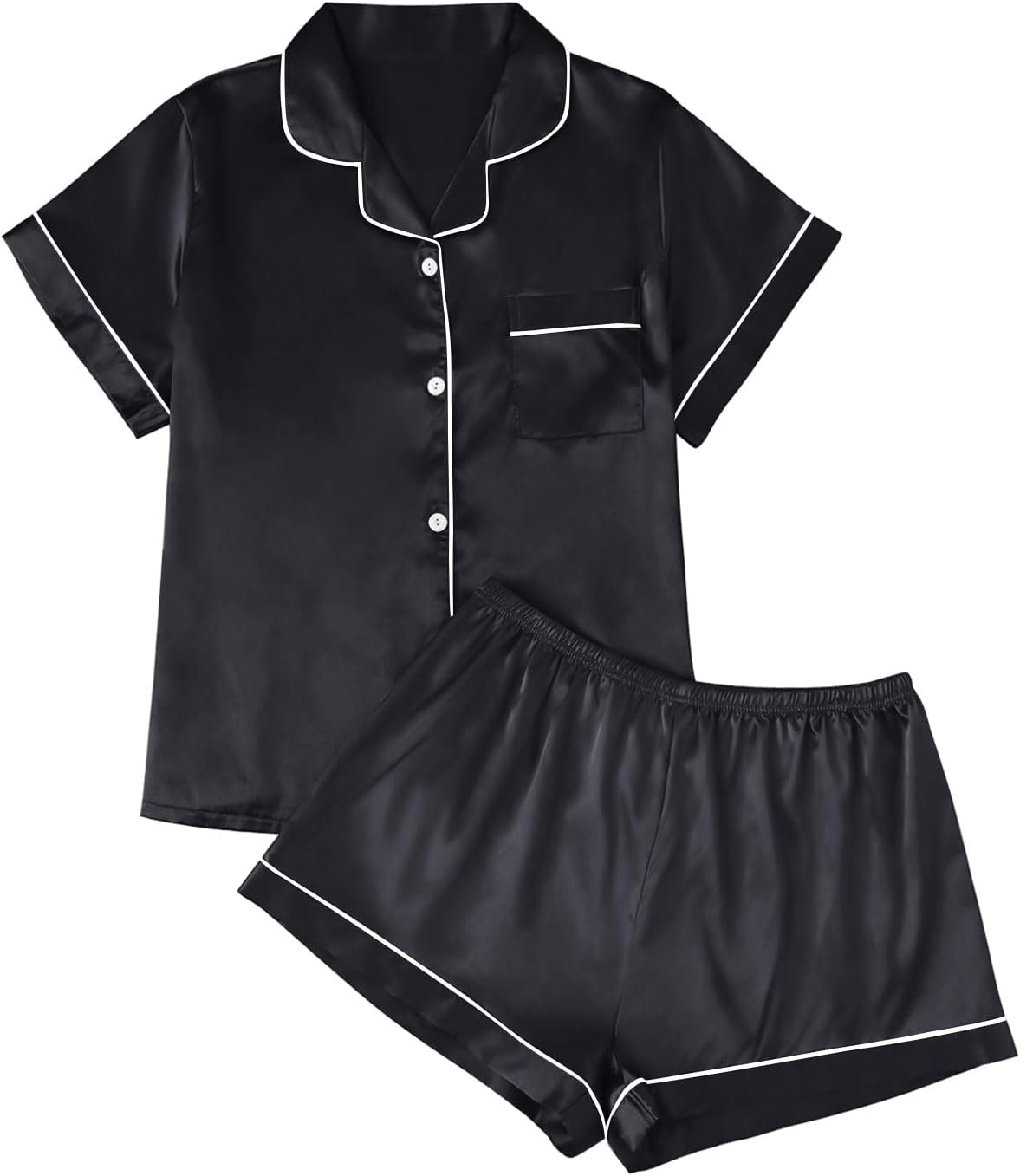 Two-Piece Loungewear Shorts Set, Matching Summer Pajamas
