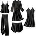 Satin Robe Camisole and Shorts Set