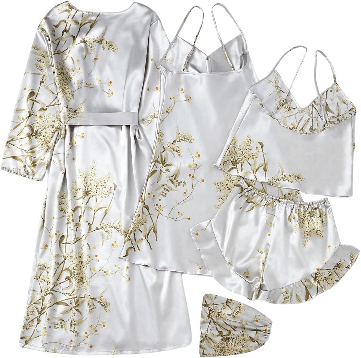 Women's Printed Satin Silk Pajama Set
