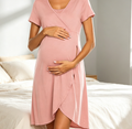 Nursing Nightgown, 3-in-1 Maternity Nightgown, Short-Sleeved Nursing Nightgown