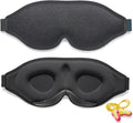 Innovative Sleep Mask for Men and Women 100% Light Blocking Ergonomic Adjustable Eye Mask with Earplugs Sleep, Nap, Meditation, Travel, Comfortable Night's Sleep (Black)