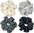 Large satin Scrunchies XL Silk Oversized Scrunchie for Thick long Hair Scrunchy Bobbles Hair Ties Jumbo for Women Girls (BW DOT)